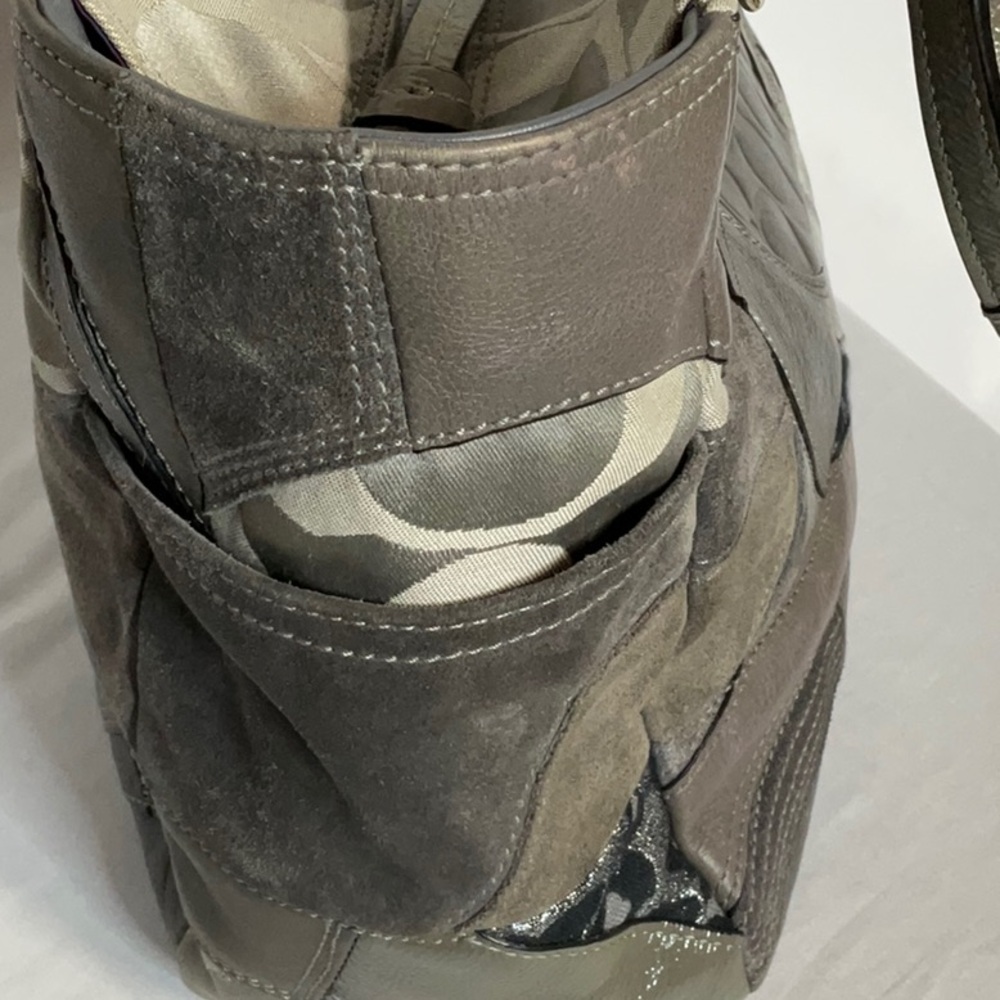 Coach F15459 Ocelot Tote Taupe Neutral Tones Patchwork Leather Suede Jaquard Bag - Picture 15 of 15